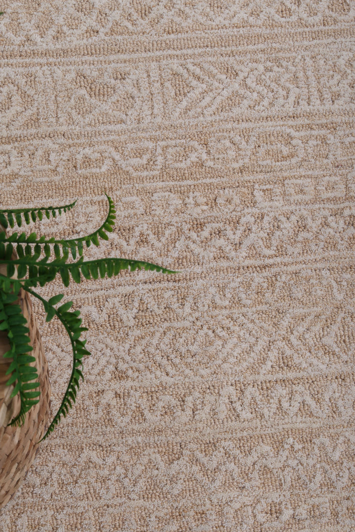 Inca 01C Beige Wool Rug