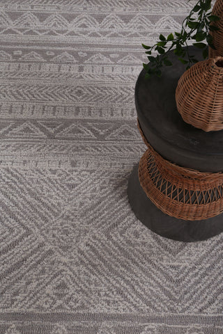Zulu Tribal Ash Wool Rug
