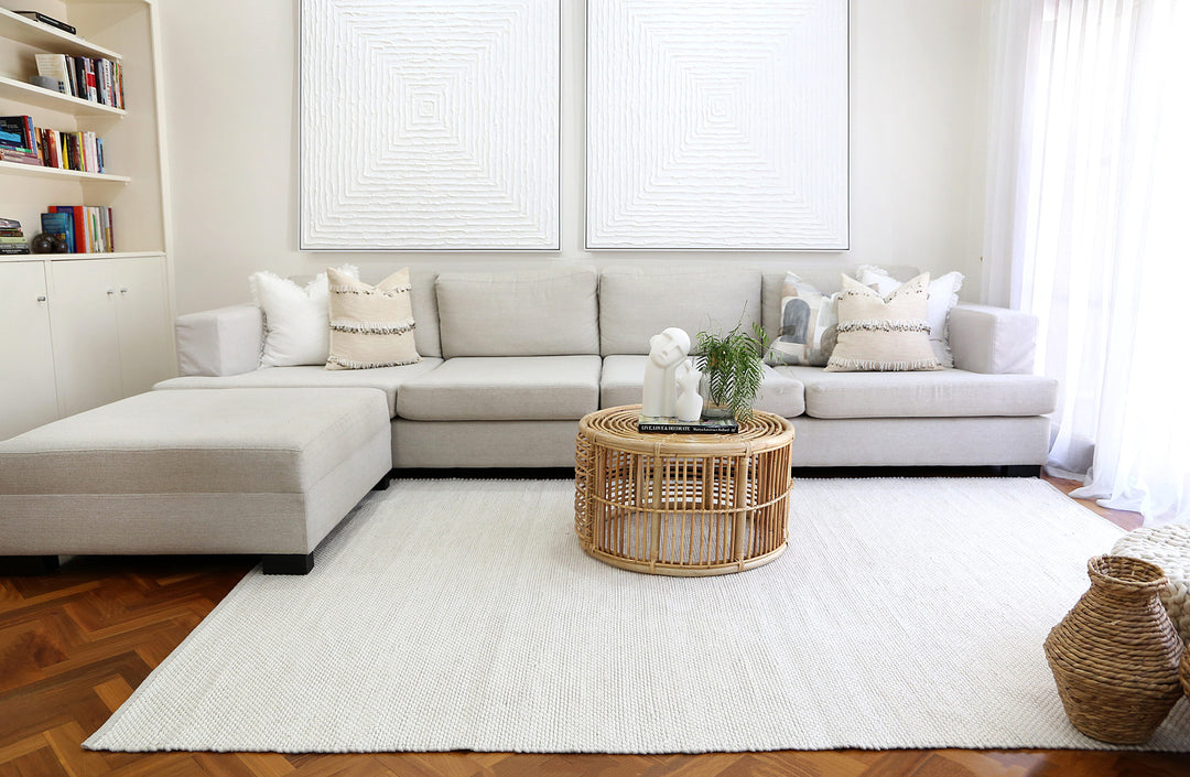 Scandi Contemporary Ivory Wool Rug