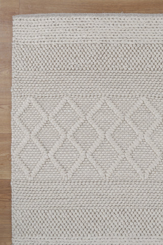 Bella Textured Multi Weave  Ivory Wool Rug