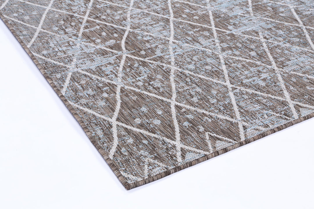 Alfresco Aqua & Ash Trellis Flatweave Rug