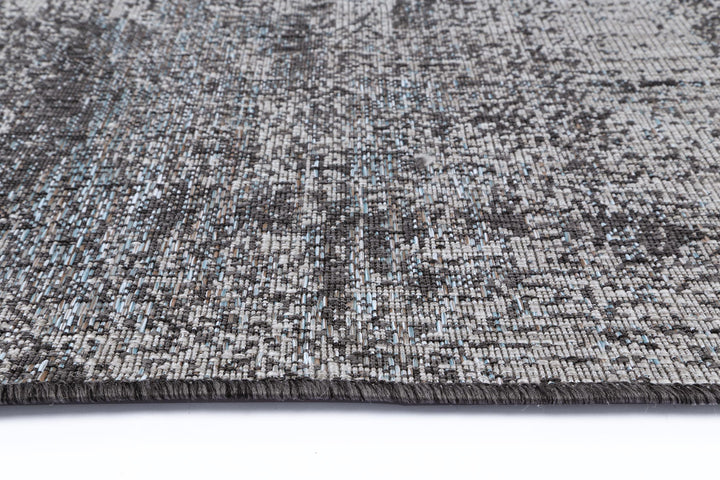 Alfresco Aqua & Ash Abstract Flatweave Rug
