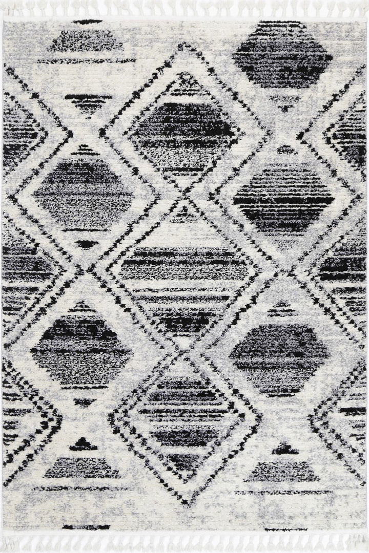 Deano Black White Diamond Rug