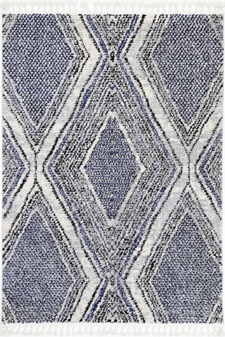 Deano Navy Blue Geometric Rug