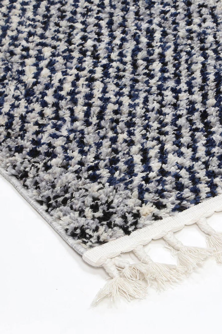 Deano Navy Blue Geometric Rug