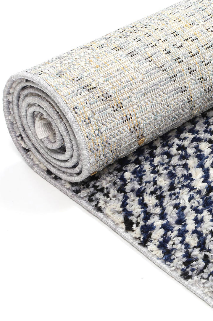 Deano Navy Blue Geometric Rug