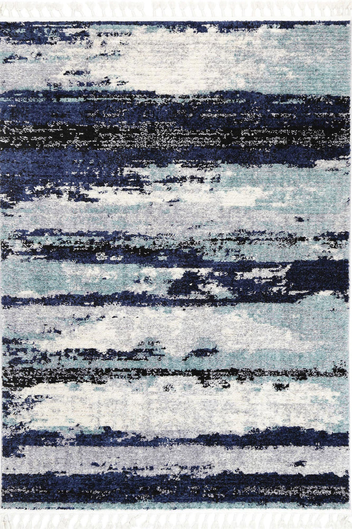 Deano Navy Blue Abstract Rug