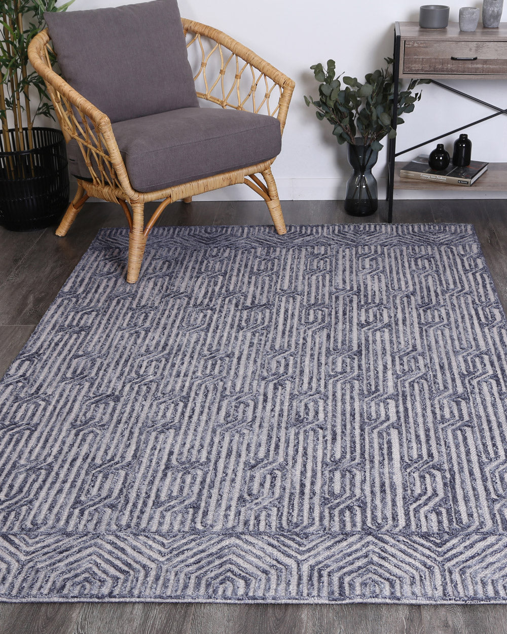 Andalusia  Almeria Blue Contemporary Rug