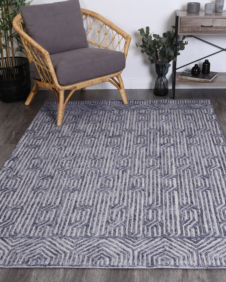 Andalusia  Almeria Blue Contemporary Rug