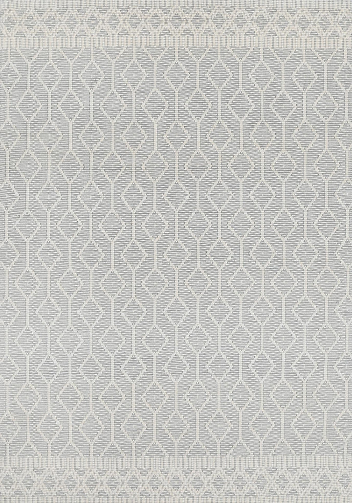 Avoca Lattice Light Grey Wool Rug