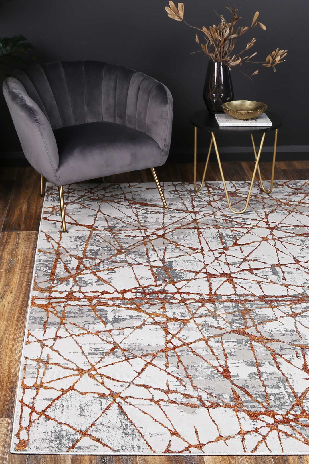 Madison Geometric Rust Rug