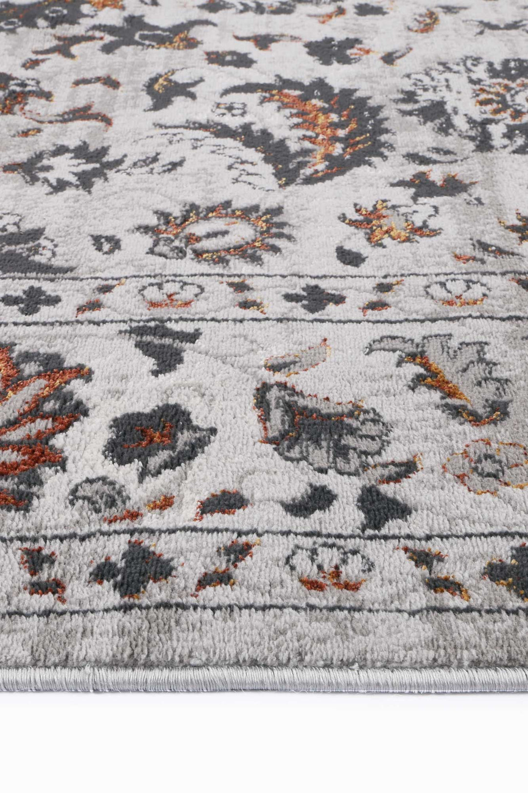 Madison Dark Grey Floral Rug