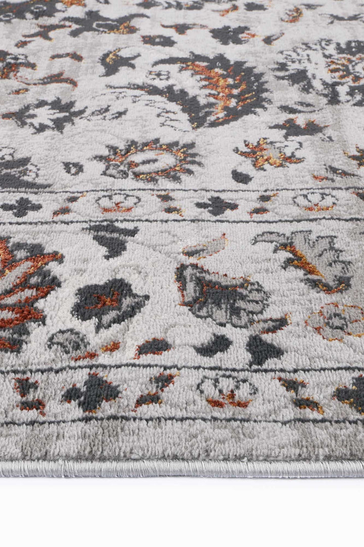 Madison Dark Grey Floral Rug