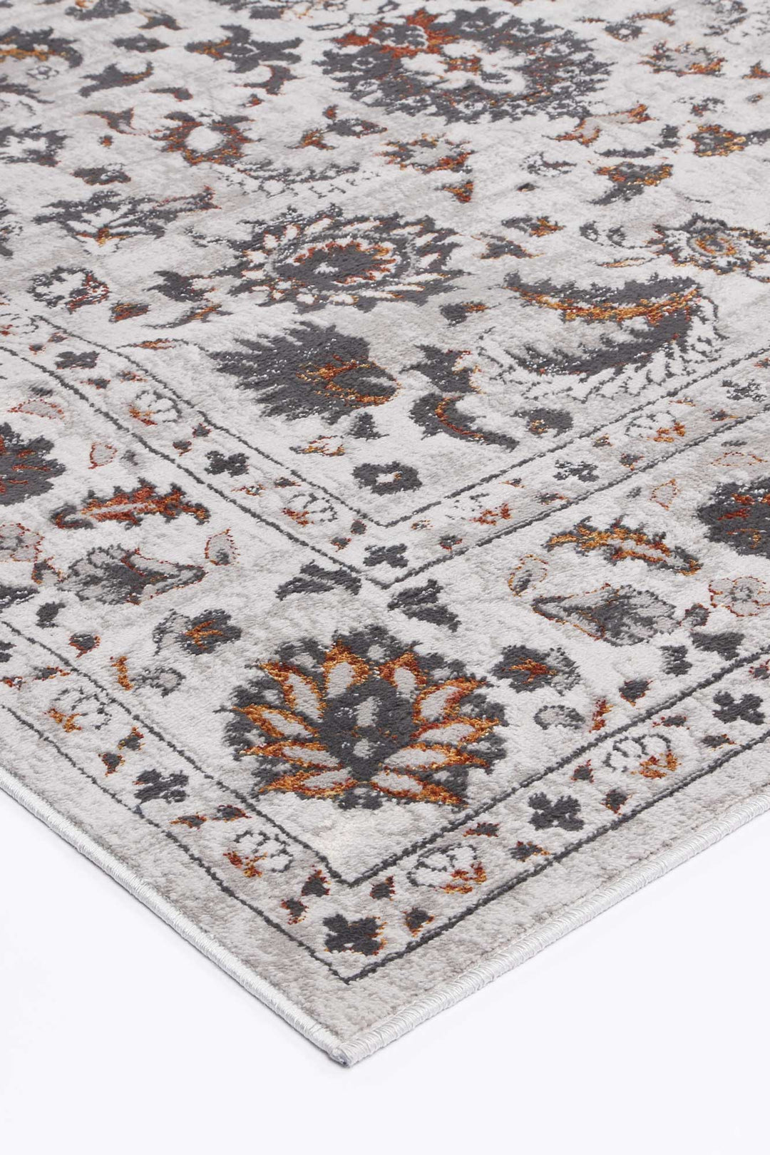 Madison Dark Grey Floral Rug
