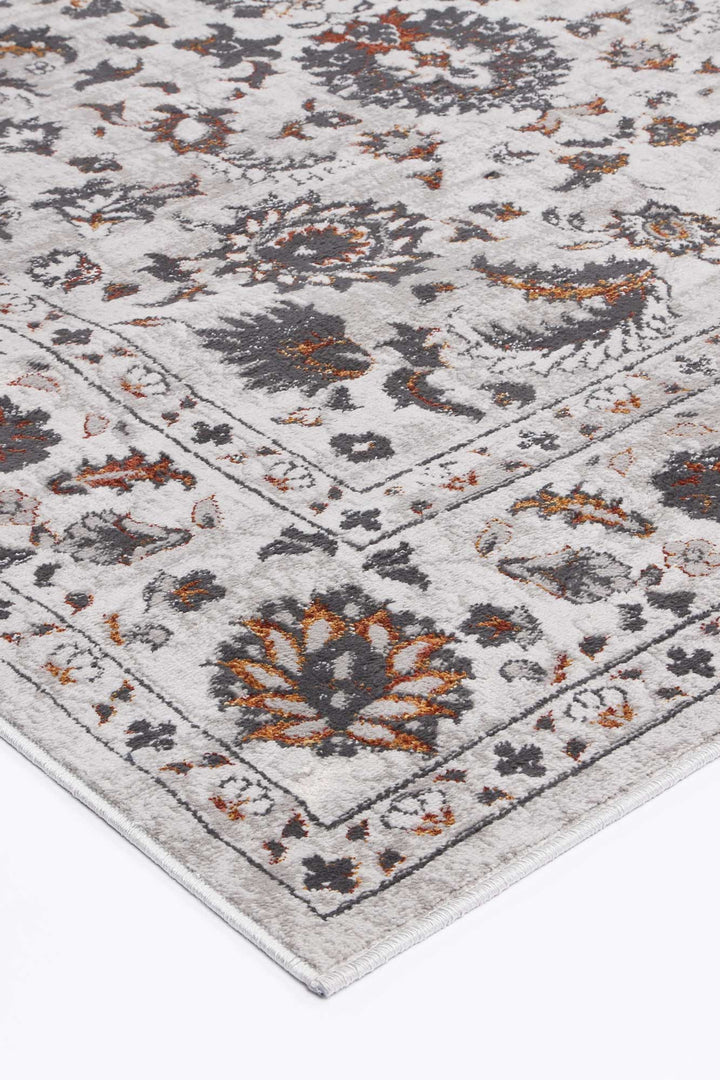 Madison Dark Grey Floral Rug