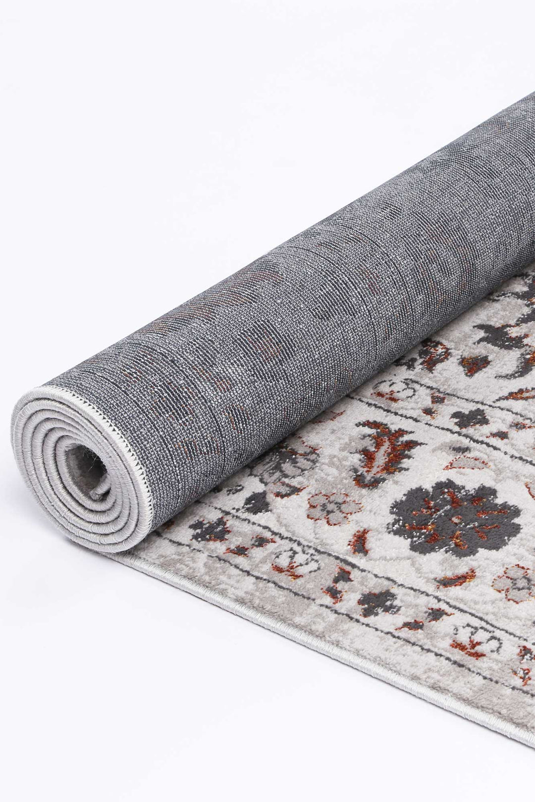 Madison Dark Grey Floral Rug