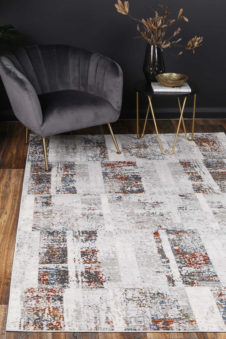 Madison Grey Rust Abstract Rug