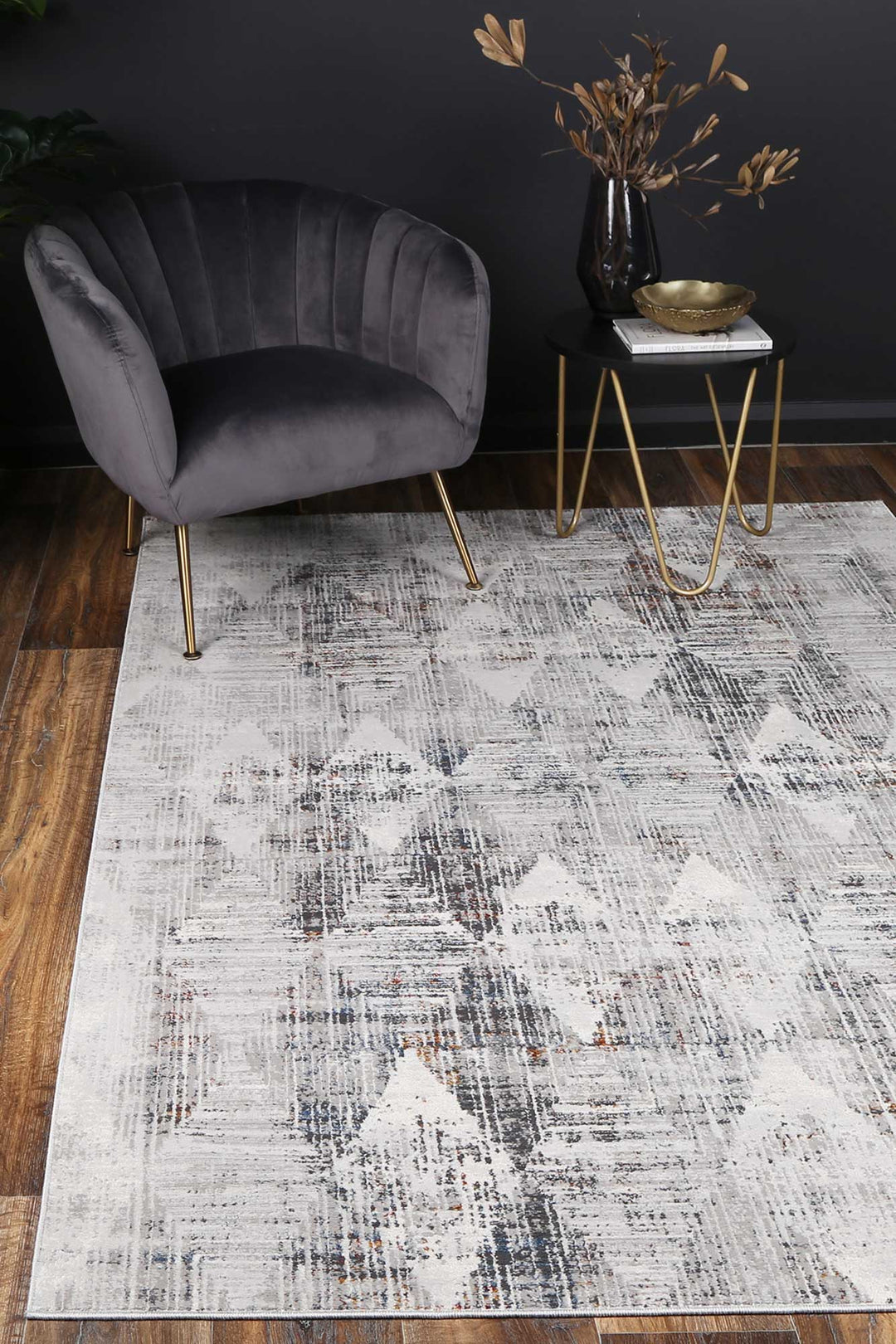 Madison Grey Multi Diamond Transitional Rug