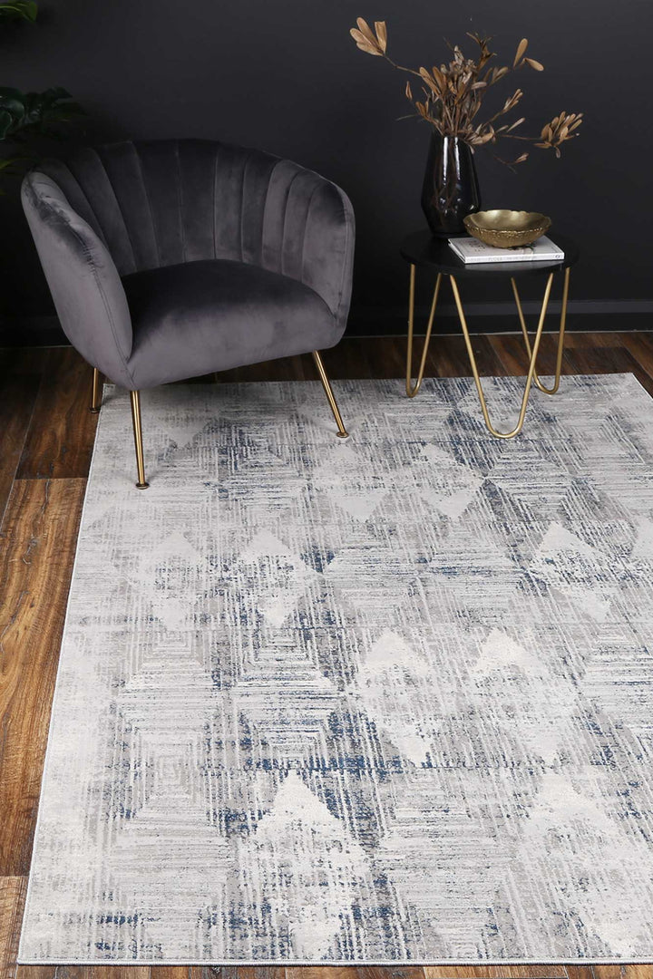 Madison Grey Blue Diamond Rug
