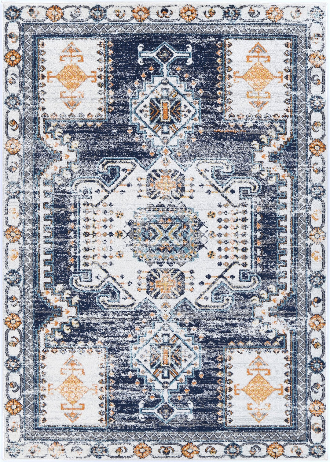 Providence Dark Blue Cream Rug