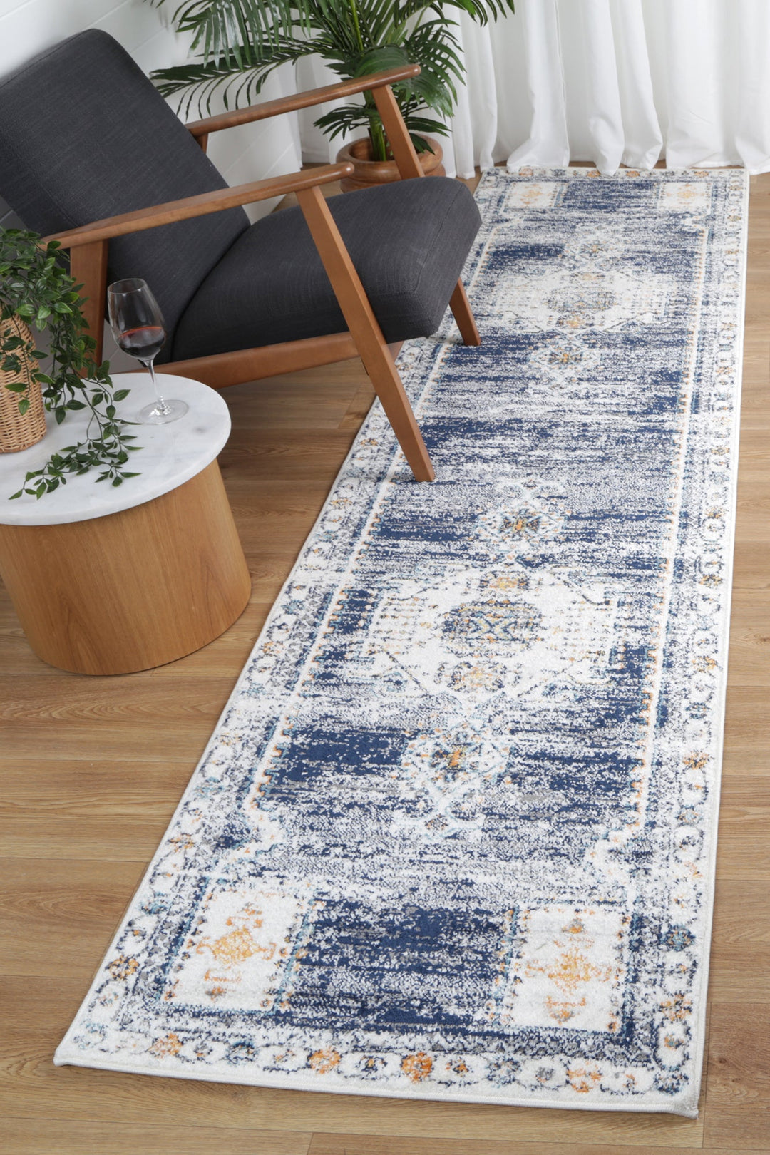 Providence Dark Blue Cream Rug