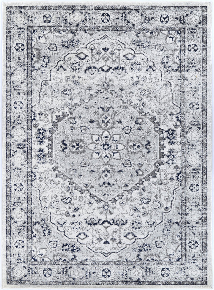 Vallonnet Cream Navy Floral Rug