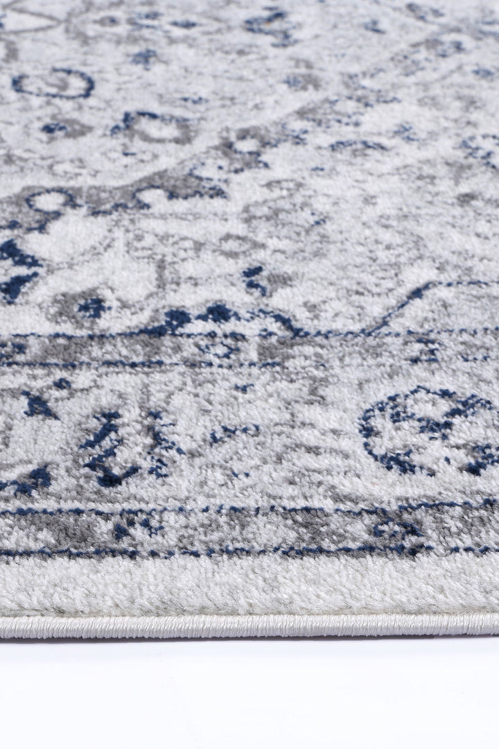 Vallonnet Cream Navy Floral Rug
