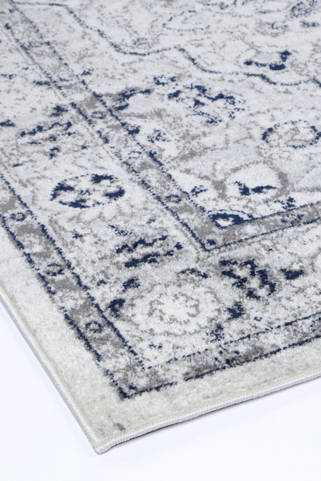 Vallonnet Cream Navy Floral Rug