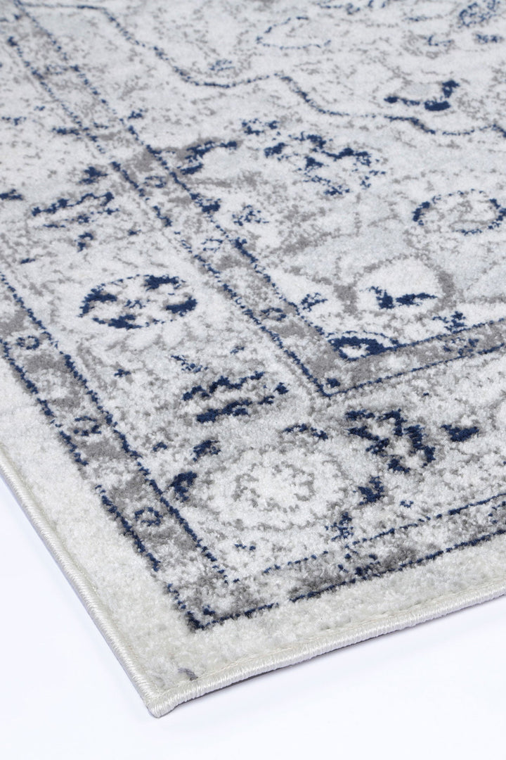 Vallonnet Cream Navy Floral Rug