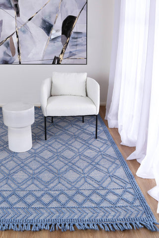 Perla Ivy Blue Wool Rug