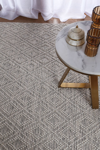 Perla Ada White & Black Wool Rug
