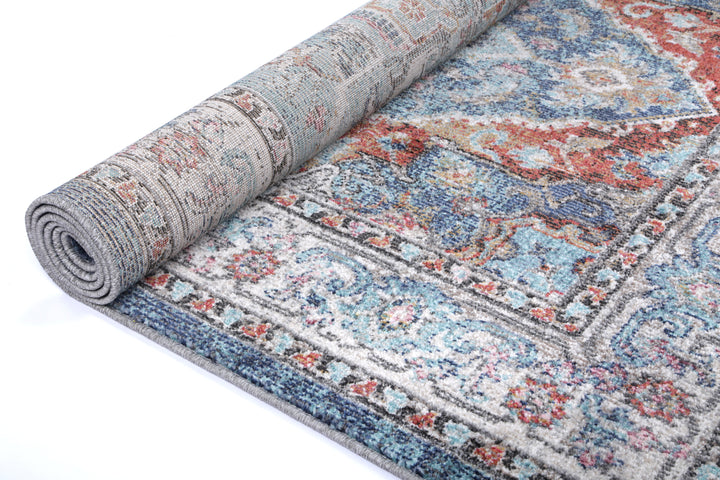 June Maykel Blue & Terracotta Transitional Rug