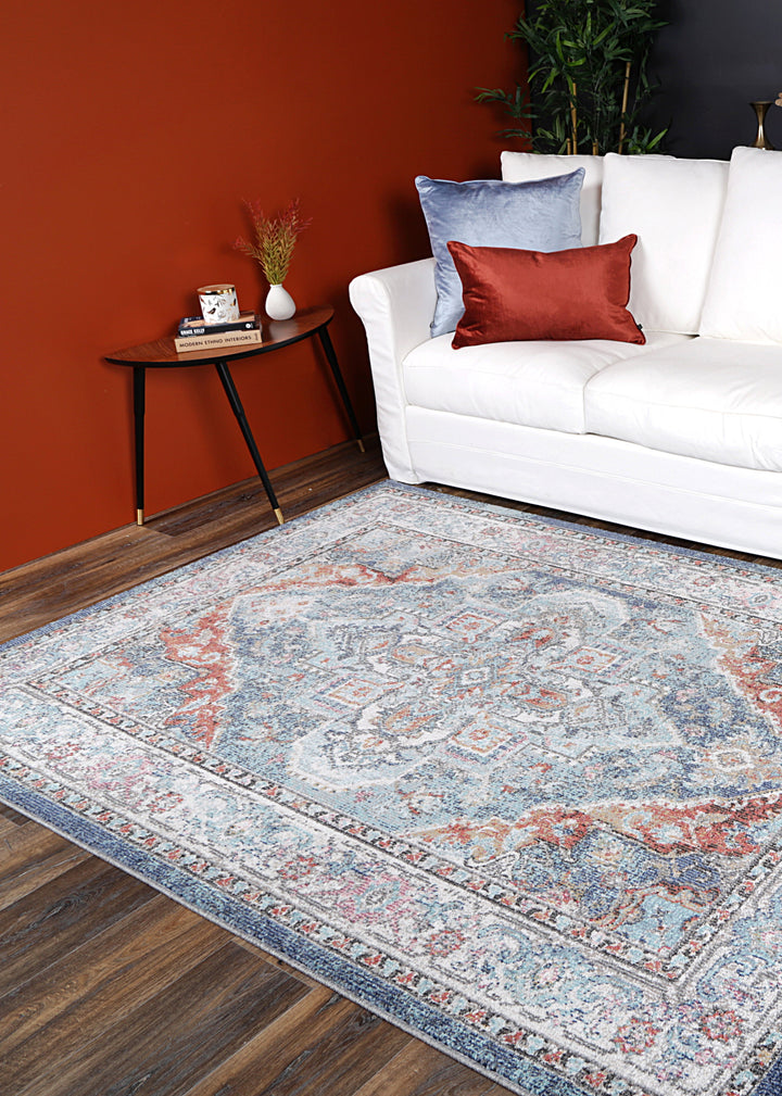 June Maykel Blue & Terracotta Transitional Rug