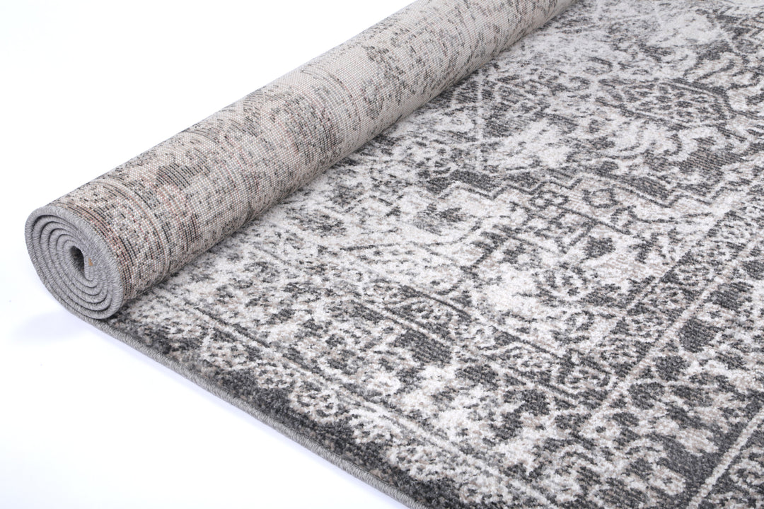 June Carine Ivory & Grey Transitional Rug