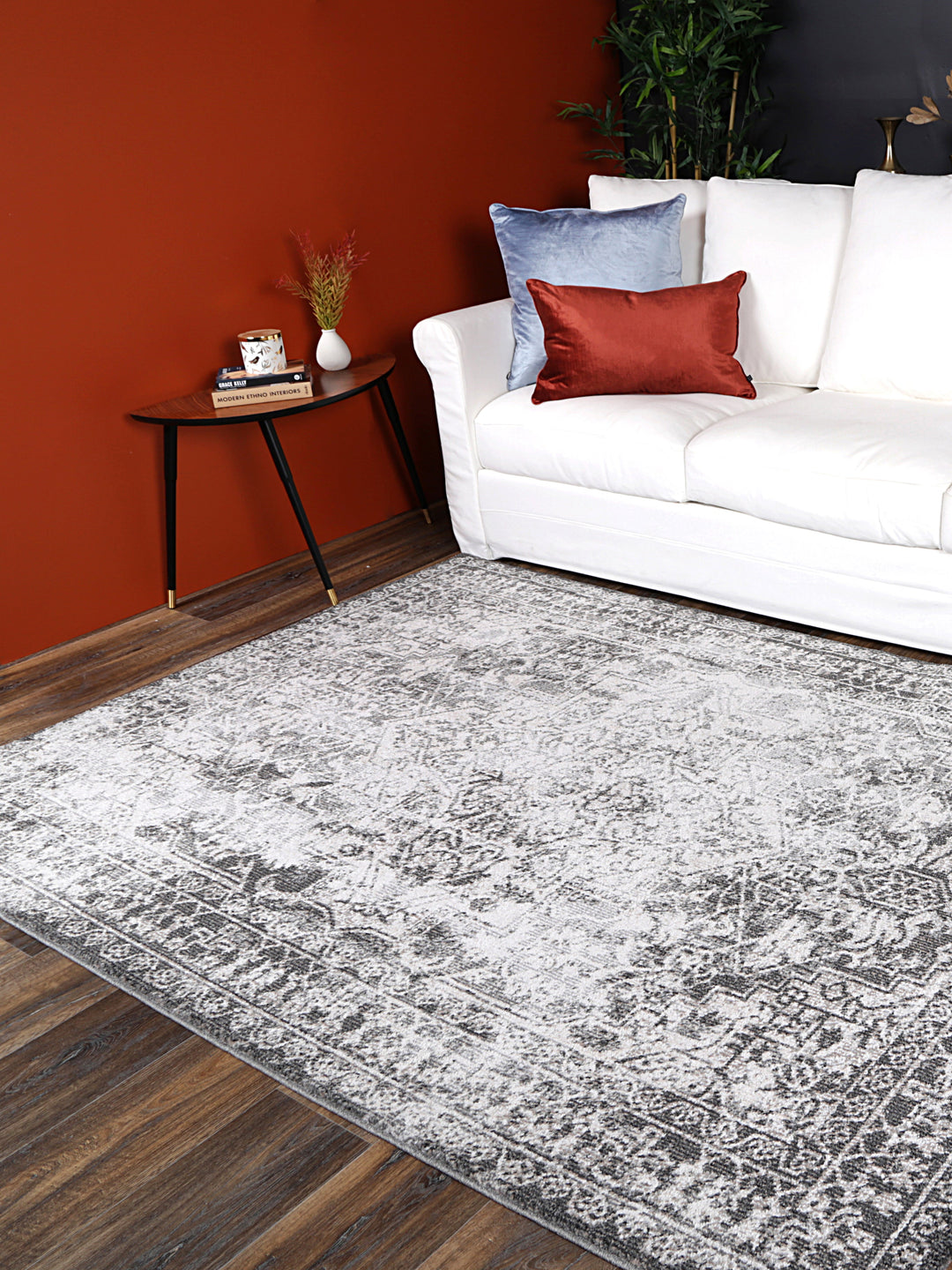 June Carine Ivory & Grey Transitional Rug