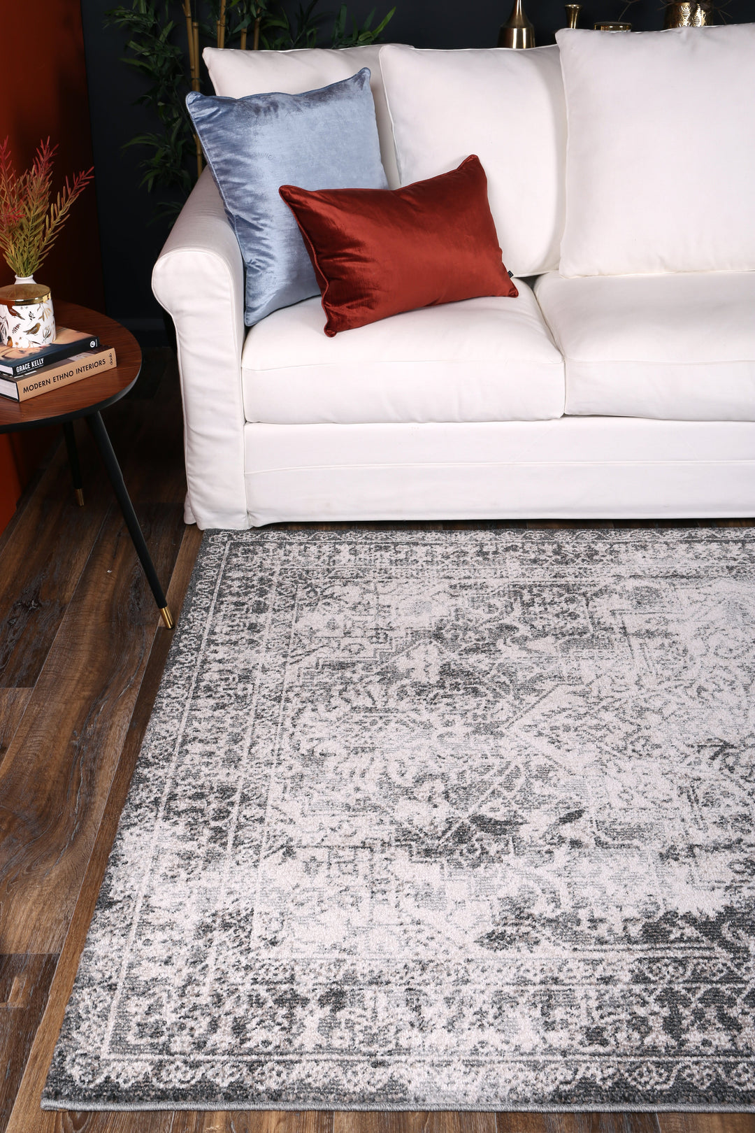 June Carine Ivory & Grey Transitional Rug