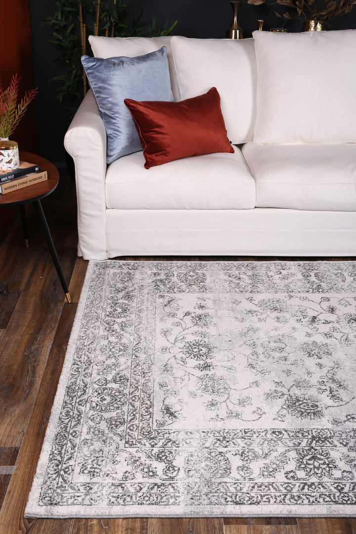 June Serena Grey & Ivory Rug