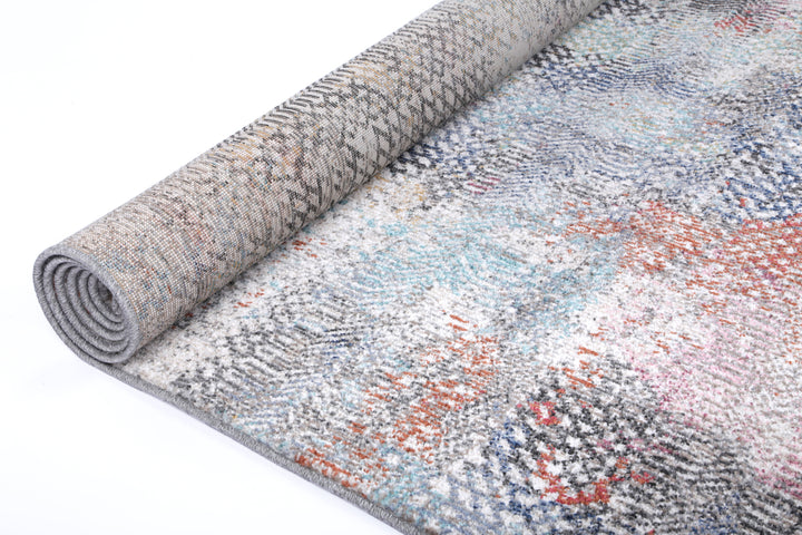 June Ernesto Grey & Terracotta Tribal Rug