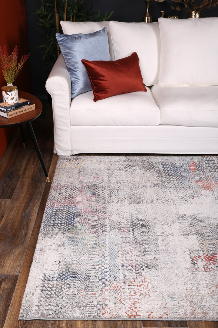 June Ernesto Grey & Terracotta Tribal Rug