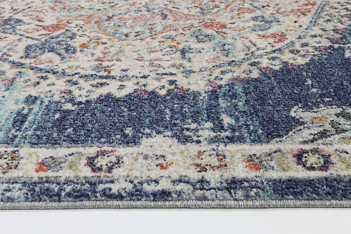 June Medallion Transitional Navy Multi Rug