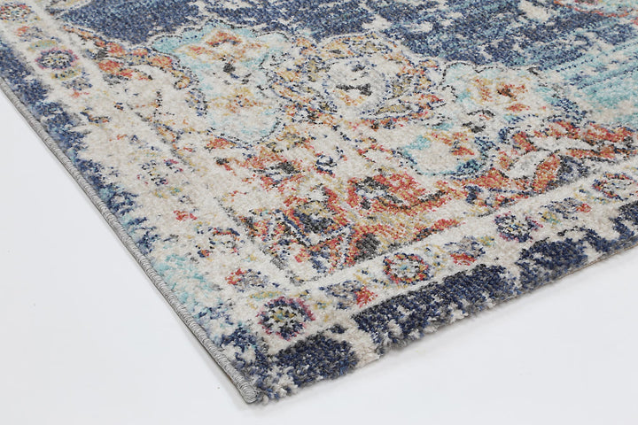 June Medallion Transitional Navy Multi Rug