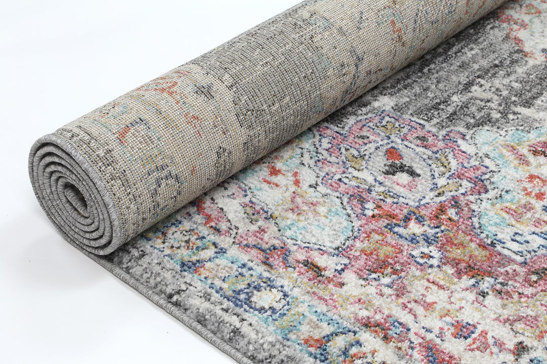 June Medalion Transitional Grey Rug