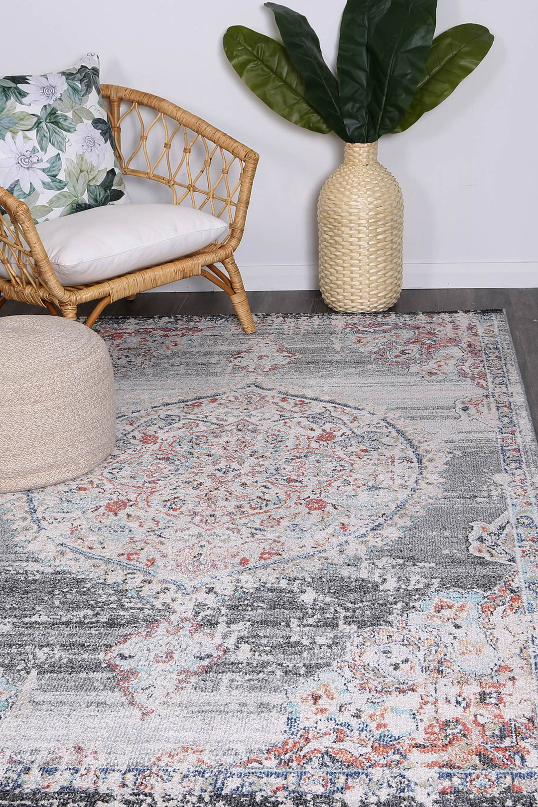 June Medalion Transitional Grey Rug