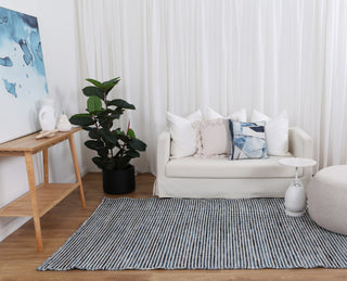 Nordic Teal Blue Reversible Wool Rug