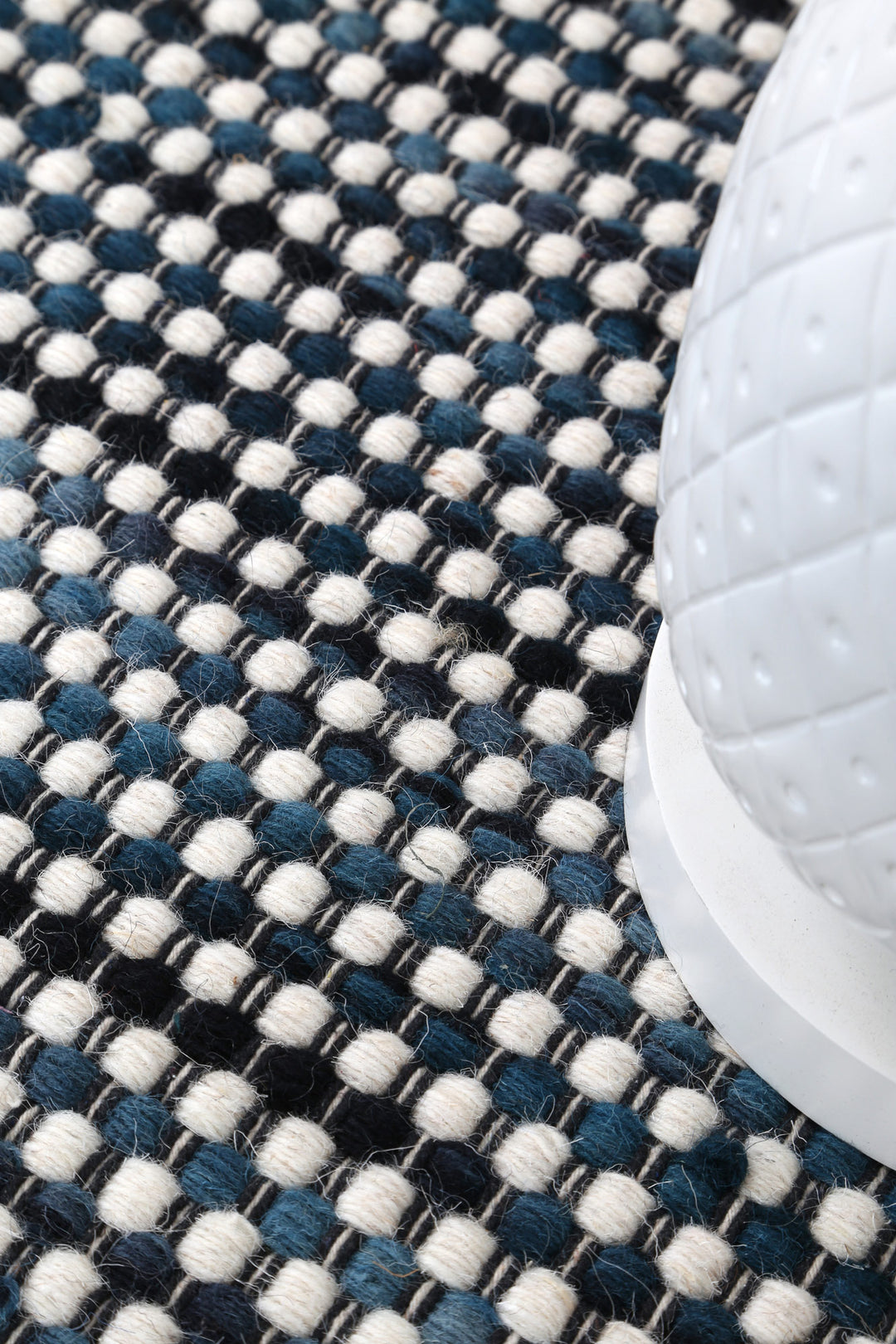 Nordic Teal Blue Reversible Wool Rug