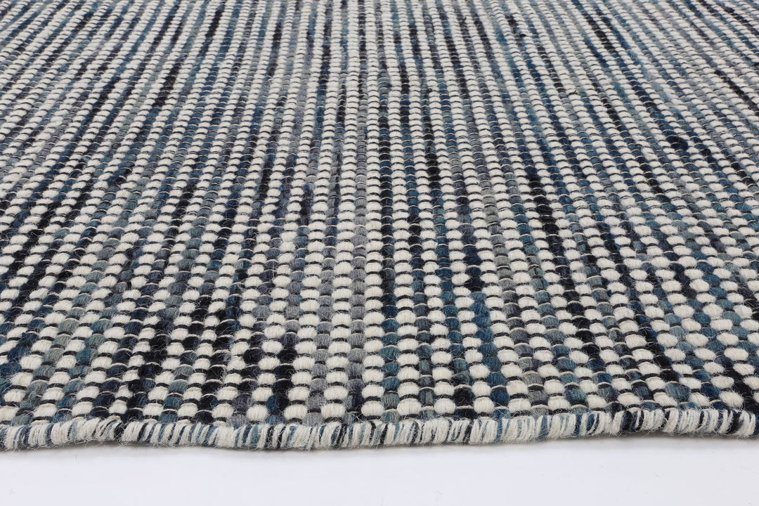 Nordic Teal Blue Reversible Wool Rug
