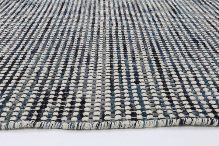 Nordic Teal Blue Reversible Wool Rug