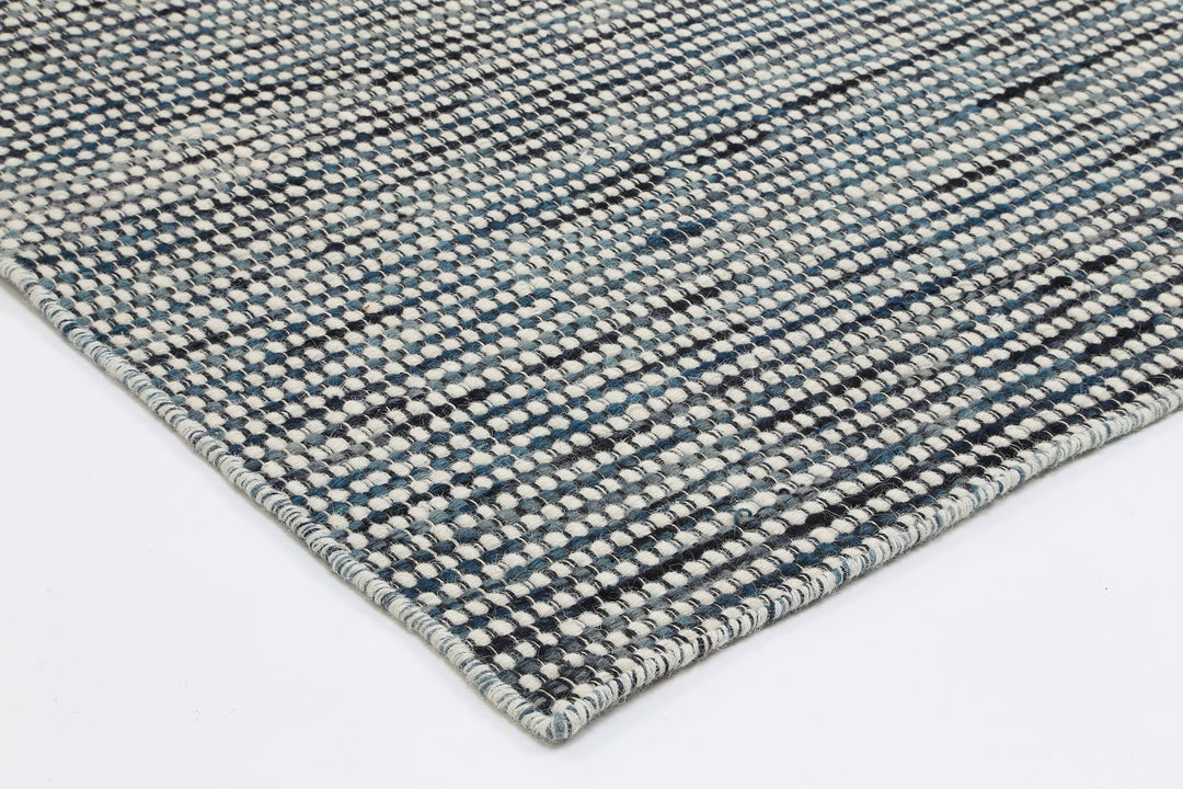 Nordic Teal Blue Reversible Wool Rug