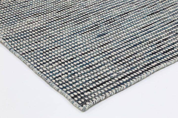 Nordic Teal Blue Reversible Wool Rug