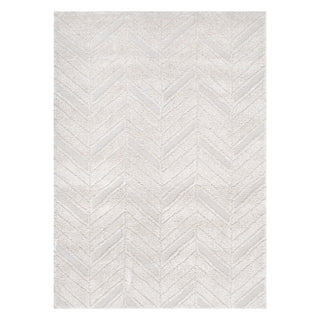 Tahoe Chevron Beige Shag Rug